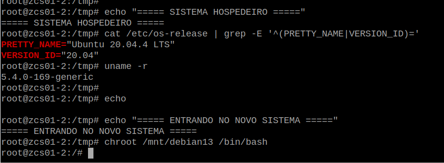 Mudando Sistema